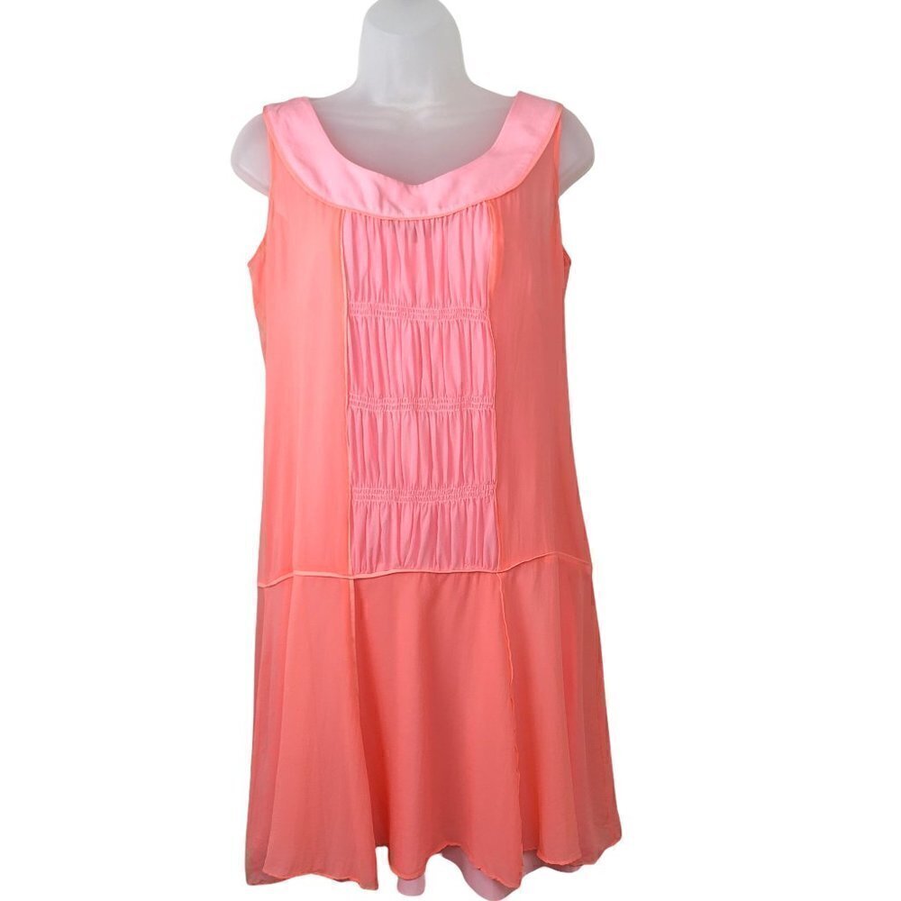 Sundance 100% Silk Drop Waist Pleated Dress